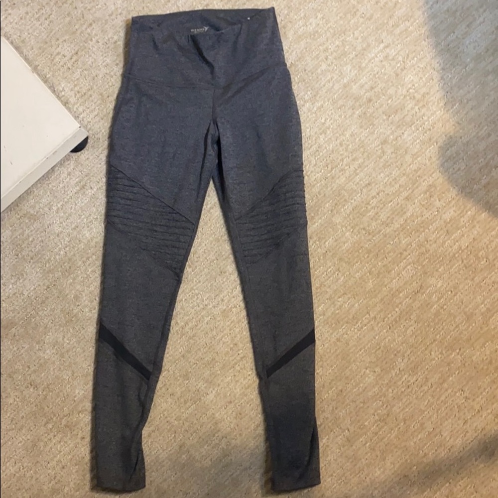 Grey textured and mesh leggings